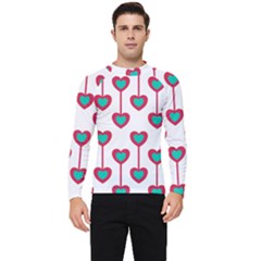 Red Hearts On A White Background Men s Long Sleeve Rash Guard