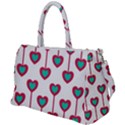 Red Hearts On A White Background Duffel Travel Bag View1