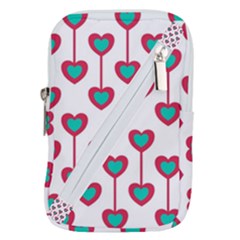 Red Hearts On A White Background Belt Pouch Bag (Large)