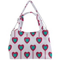 Red Hearts On A White Background Double Compartment Shoulder Bag