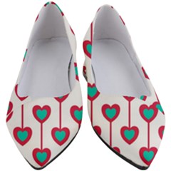 Red Hearts On A White Background Women s Block Heels 