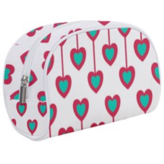 Red Hearts On A White Background Make Up Case (medium) by SychEva