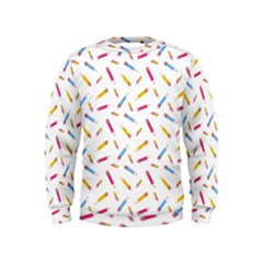 Multicolored Pencils And Erasers Kids  Sweatshirt by SychEva