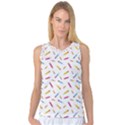 Multicolored Pencils And Erasers Women s Basketball Tank Top View1