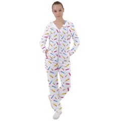 Multicolored Pencils And Erasers Women s Tracksuit by SychEva