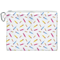 Multicolored Pencils And Erasers Canvas Cosmetic Bag (xxl) by SychEva