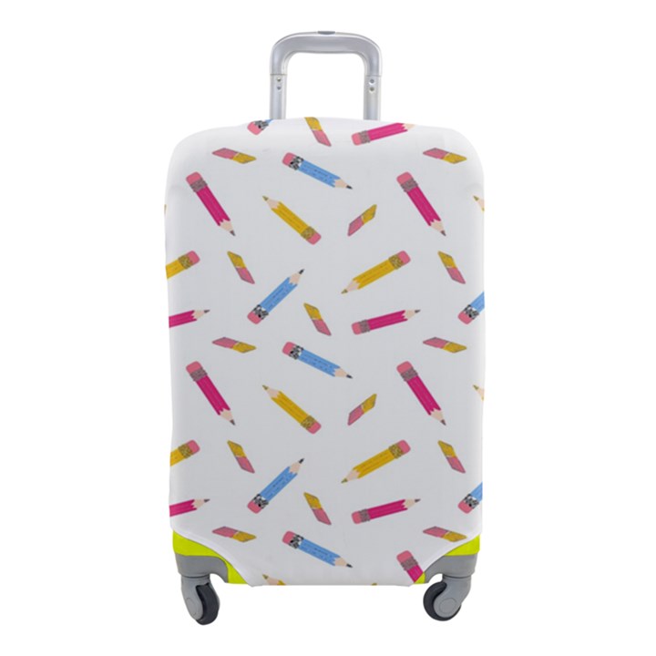 Multicolored Pencils And Erasers Luggage Cover (Small)