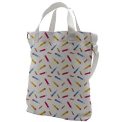 Multicolored Pencils And Erasers Canvas Messenger Bag by SychEva