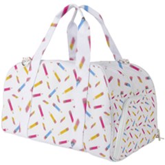 Multicolored Pencils And Erasers Burner Gym Duffel Bag by SychEva