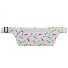 Multicolored Pencils And Erasers Active Waist Bag by SychEva