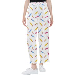 Multicolored Pencils And Erasers Women s Pants  by SychEva