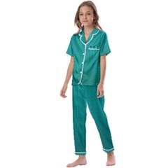 Metallic Mesh Screen 2-blue Kids  Satin Short Sleeve Pajamas Set by impacteesstreetweareight