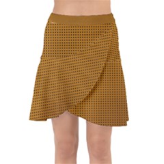 Metallic Mesh Screen 2-gold Wrap Front Skirt by impacteesstreetweareight