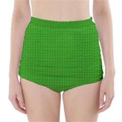 Metallic Mesh Screen 2-green High-waisted Bikini Bottoms by impacteesstreetweareight