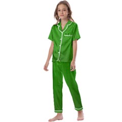 Metallic Mesh Screen 2-green Kids  Satin Short Sleeve Pajamas Set by impacteesstreetweareight