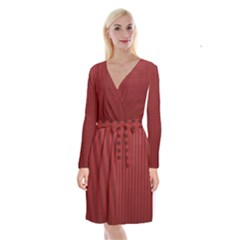 Metallic Mesh Screen 2-red Long Sleeve Velvet Front Wrap Dress by impacteesstreetweareight