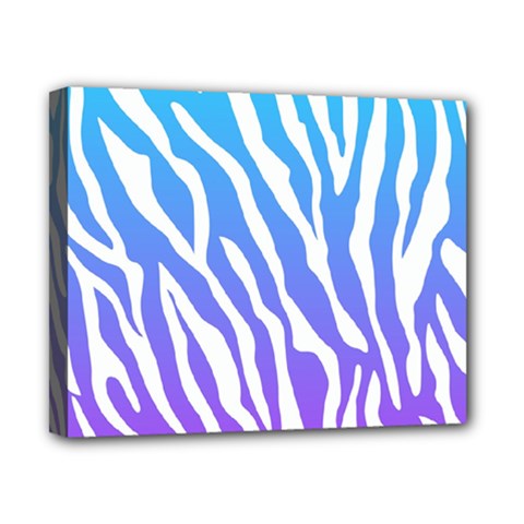 White Tiger Purple & Blue Animal Fur Print Stripes Canvas 10  X 8  (stretched) by Casemiro