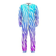 White Tiger Purple & Blue Animal Fur Print Stripes Onepiece Jumpsuit (kids) by Casemiro