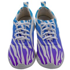 White Tiger Purple & Blue Animal Fur Print Stripes Mens Athletic Shoes