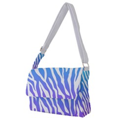 White Tiger Purple & Blue Animal Fur Print Stripes Full Print Messenger Bag (l)