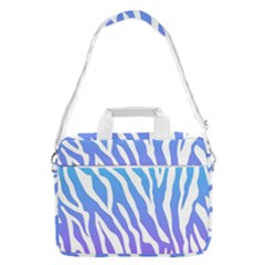 White Tiger Purple & Blue Animal Fur Print Stripes Macbook Pro Shoulder Laptop Bag  by Casemiro