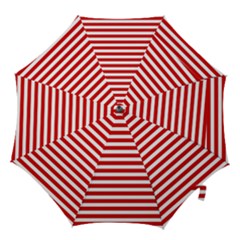 Red And White Stripes Pattern, Geometric Theme Hook Handle Umbrellas (large)