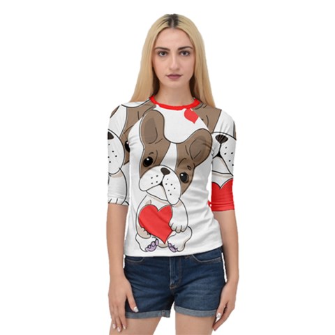 French Bulldog Hearts Quarter Sleeve Raglan Tee by SomethingForEveryone