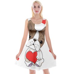 French Bulldog Hearts Reversible Velvet Sleeveless Dress by SomethingForEveryone