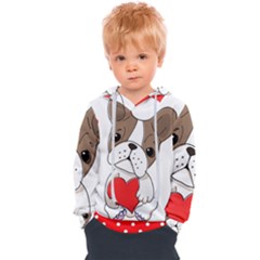 French Bulldog Hearts Kids  Overhead Hoodie by SomethingForEveryone