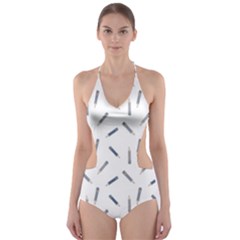 Gray Pencils On A Light Background Cut-out One Piece Swimsuit by SychEva