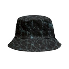 Turquoise Abstract Flowers With Splashes On A Dark Background  Abstract Print Inside Out Bucket Hat by SychEva