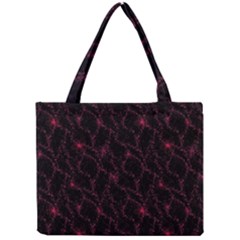 Pink Abstract Flowers With Splashes On A Dark Background  Abstract Print Mini Tote Bag by SychEva