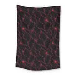 Pink Abstract Flowers With Splashes On A Dark Background  Abstract Print Small Tapestry by SychEva