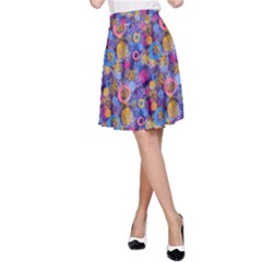 Multicolored Circles And Spots A-line Skirt by SychEva