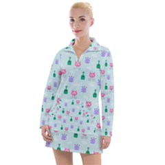 Funny Monsters Aliens Women s Long Sleeve Casual Dress by SychEva