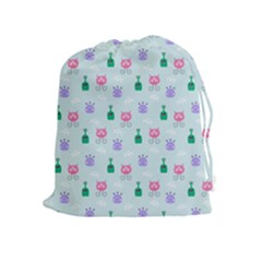 Funny Monsters Aliens Drawstring Pouch (xl) by SychEva