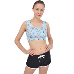 Funny Monsters Aliens V-back Sports Bra by SychEva