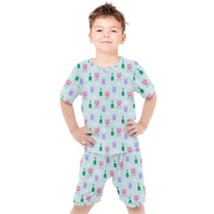 Funny Monsters Aliens Kids  Tee And Shorts Set by SychEva
