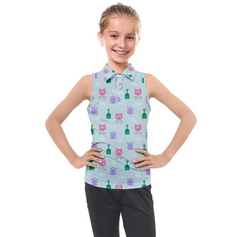 Funny Monsters Aliens Kids  Sleeveless Polo Tee by SychEva