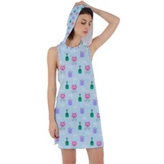 Funny Monsters Aliens Racer Back Hoodie Dress by SychEva