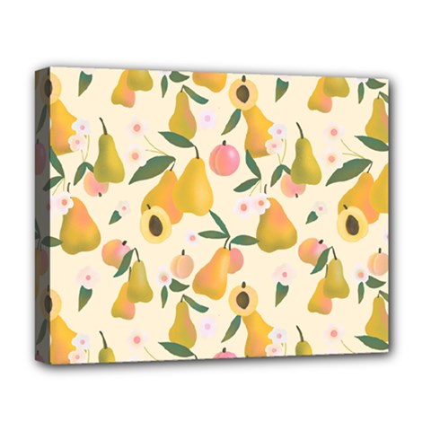 Yellow Juicy Pears And Apricots Deluxe Canvas 20  X 16  (stretched) by SychEva