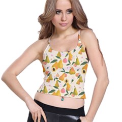 Yellow Juicy Pears And Apricots Spaghetti Strap Bra Top by SychEva