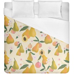 Yellow Juicy Pears And Apricots Duvet Cover (king Size) by SychEva