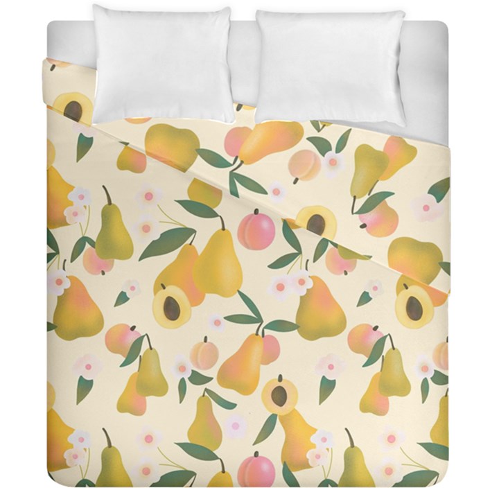 Yellow Juicy Pears And Apricots Duvet Cover Double Side (California King Size)