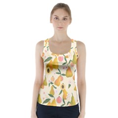 Yellow Juicy Pears And Apricots Racer Back Sports Top by SychEva