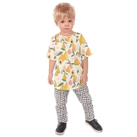 Yellow Juicy Pears And Apricots Kids  Raglan Tee by SychEva