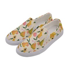 Yellow Juicy Pears And Apricots Women s Canvas Slip Ons by SychEva