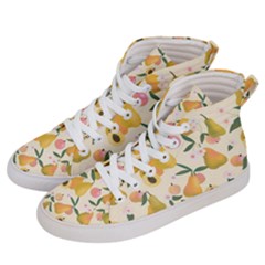 Yellow Juicy Pears And Apricots Women s Hi-top Skate Sneakers by SychEva