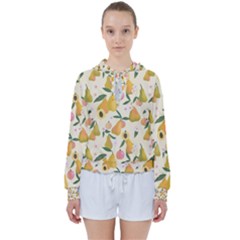 Yellow Juicy Pears And Apricots Women s Tie Up Sweat by SychEva