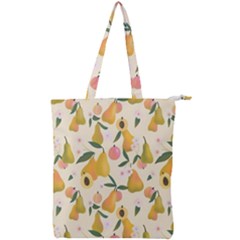 Yellow Juicy Pears And Apricots Double Zip Up Tote Bag by SychEva